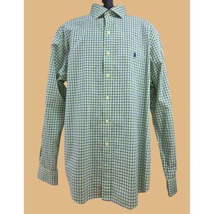 Polo Ralph Lauren Mens Green Check Shirt XL 100% Cotton